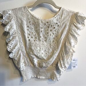 MISA Calina eyelet top